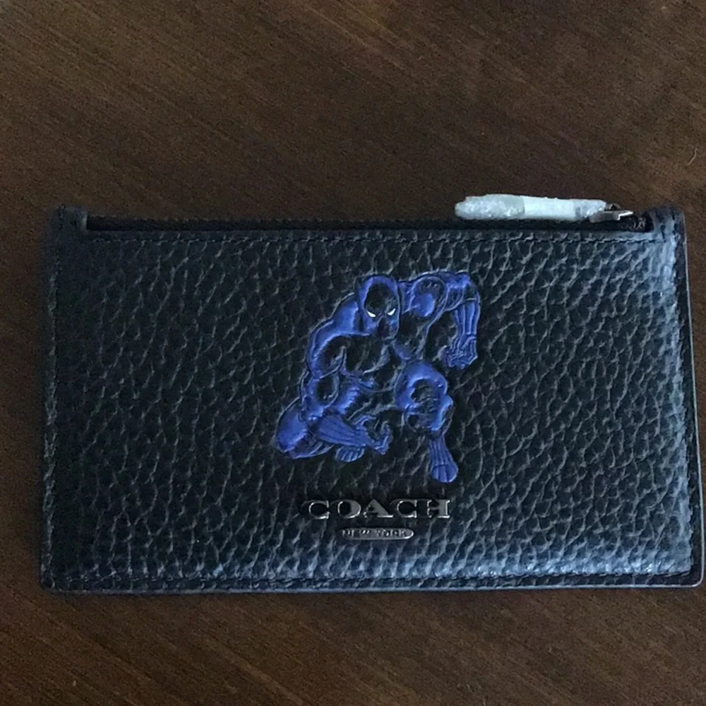 Coach Marvel Zip Card Case Black Panther